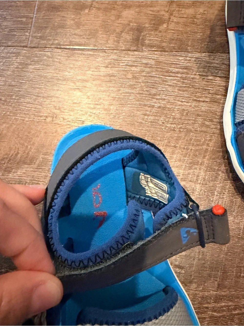 Plae Kids Adjustable Sport Sandals Blue Gray Hook & Loop Size 11